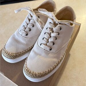 UGG Casual Cream Canvas Sneakers New in box!